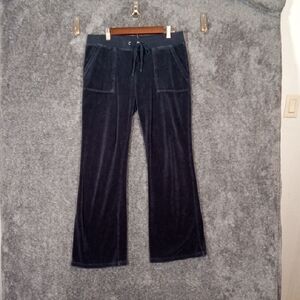 Juicy Couture Black Label Velour Track Pant Flare Mid Rise Womens  Lsrge
